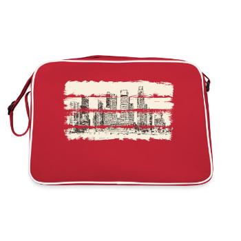 City usa illinois america travel united states - Retro Bag - red/white - Back