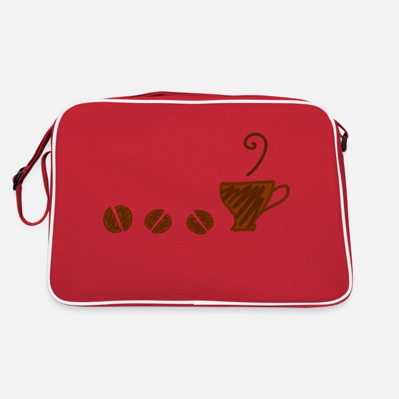 Kaffee - Retro Tasche - Rot/Weiß