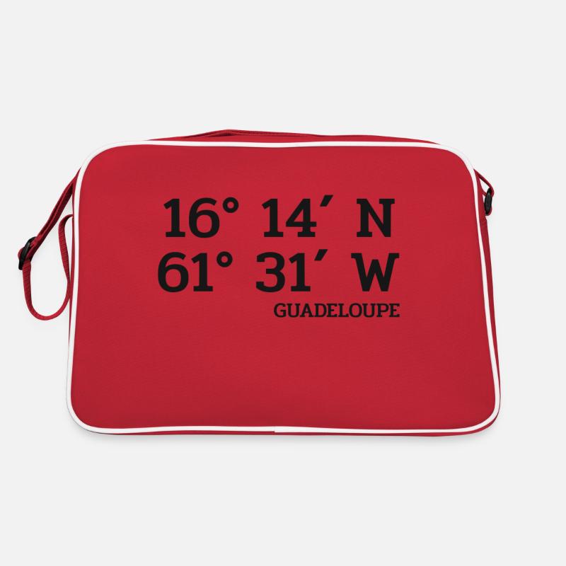 Guadeloupe Coordinates - Coordinates - Caribbean Retro Bag