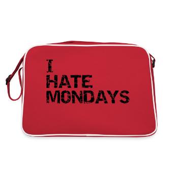 i hate mondays - Retro Tasche - Rot/Weiß - Hinten