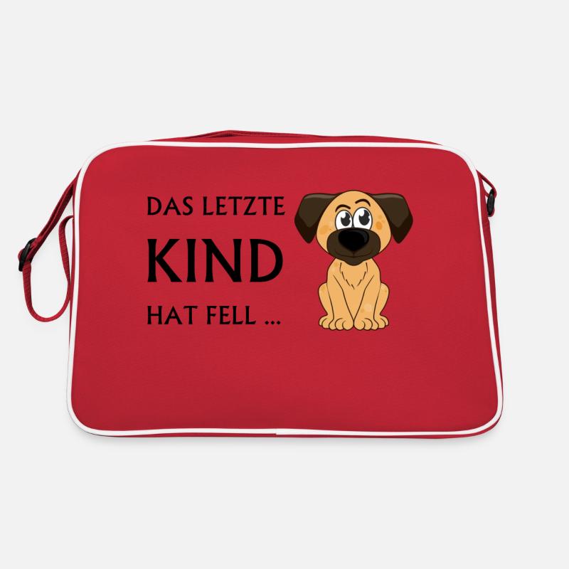 DAS LETZTE KIND HAT FELL - HUND - Retro Tasche - Rot/Weiß