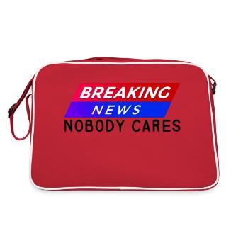 Breaking News, Nobody Cares 9 - Retro Tasche - Rot/Weiß - Hinten