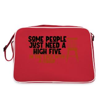 Certaines personnes ont besoin d’un high five dans le visage 4 - Sac Retro - rouge/blanc - Dos