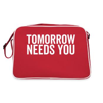 Tomorrow Needs You - Retro Bag - red/white - Back