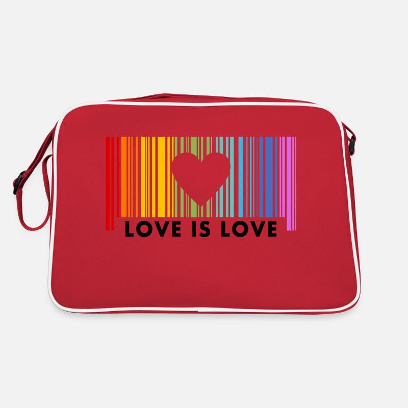Liebe ist Liebe Regenbogen Barcode Retro Tasche