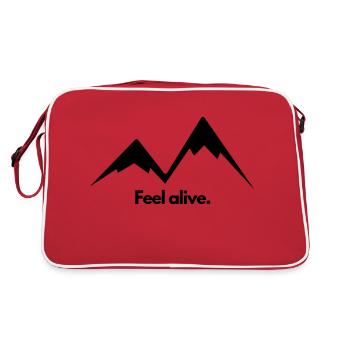Mountains Hiking Feel alive - Retro Bag - red/white - Back