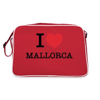 Ich liebe Mallorca | Mallorca | I Herz Mallorca - Retro Tasche - Rot/Weiß - Hinten