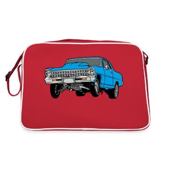 dragster blue - Retro Tasche - Rot/Weiß - Hinten