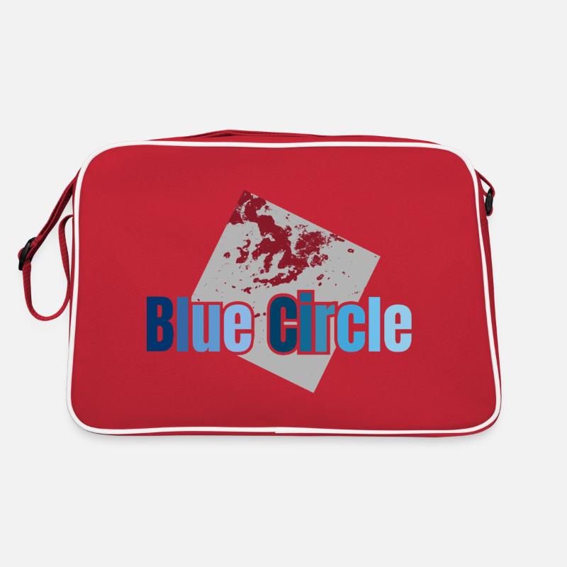 Grey Square Blue Circle Retro Bag