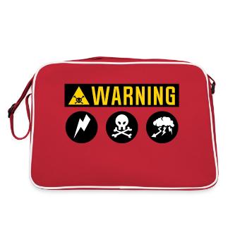 warning mot kopf tod platte eclair nuage foudr - Retro Tasche - Rot/Weiß - Hinten