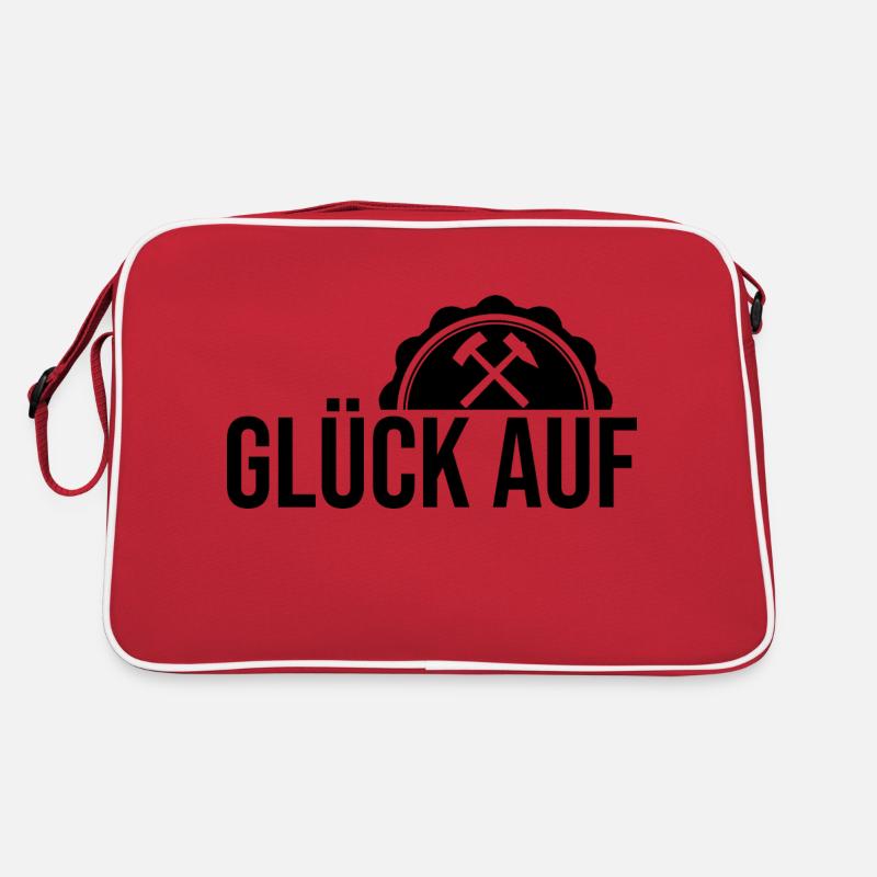 Glück auf - Retro Tasche - Rot/Weiß