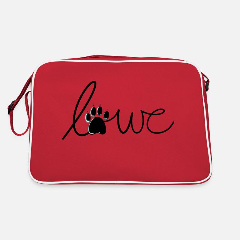 Löwe, Schriftzug blau Retro Tasche