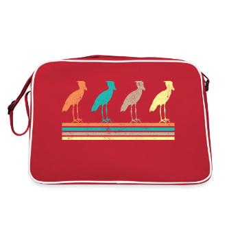Shoebill Bird Ornithologist Forest I Gift - Retro Bag - red/white - Back