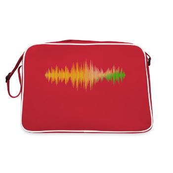 Ondes sonores Music Wave Vintage Retro DJ Heart Disc - Sac Retro - rouge/blanc - Dos