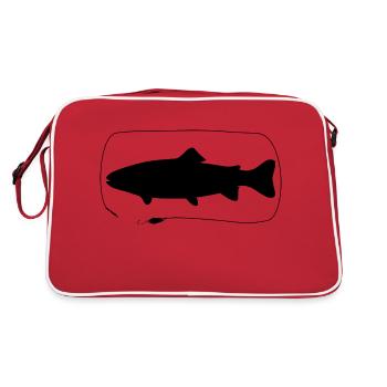 Forelle mit Spoon - Retro Tasche - Rot/Weiß - Hinten
