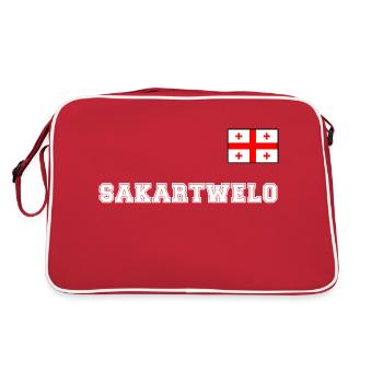 Look maillot de la Géorgie – SAKARTVELO avec drapeau - Sac Retro - rouge/blanc - Dos