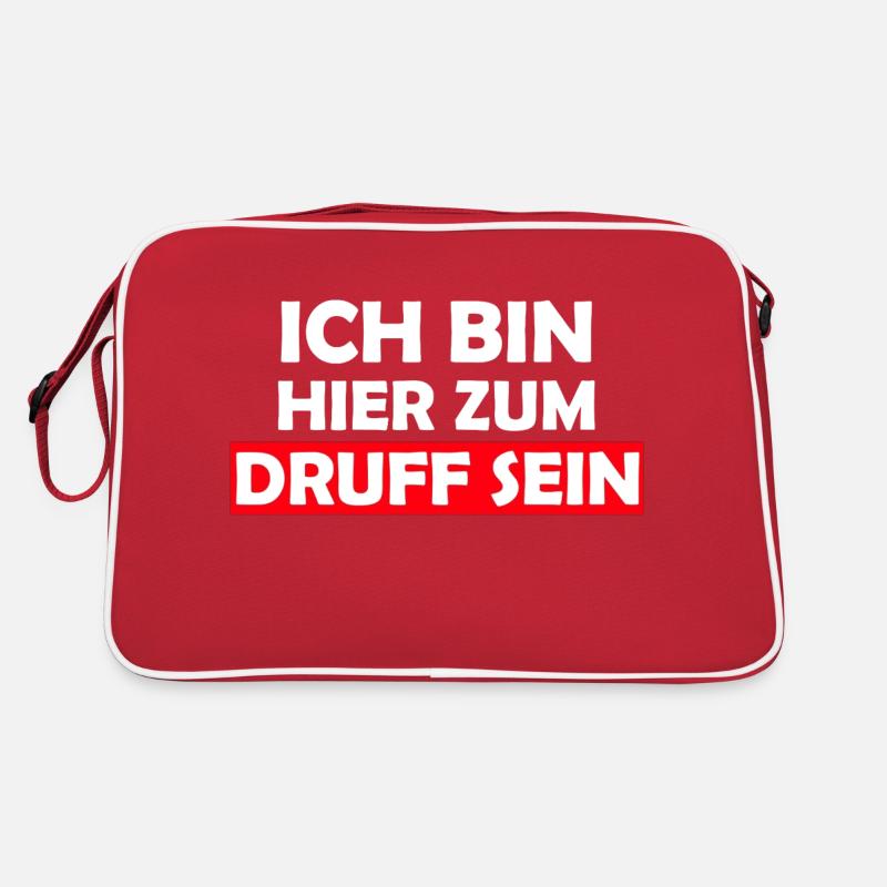Hier zum Druff sein Ballern Tekk Druff Gras Druffi Retro Tasche