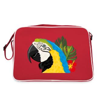 Macaw parrot - Retro Bag - red/white - Back