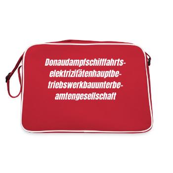 Sehr langes Wort - Retro Tasche - Rot/Weiß - Hinten