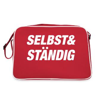 Handwerker Handyman Handwerk Werkzeug Baustelle - Retro Tasche - Rot/Weiß - Hinten