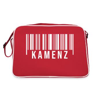 Kamenz Strichcode - Retro Tasche - Rot/Weiß - Hinten