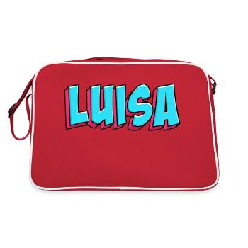 Name Motiv: Luisa - Retro Tasche - Rot/Weiß - Hinten