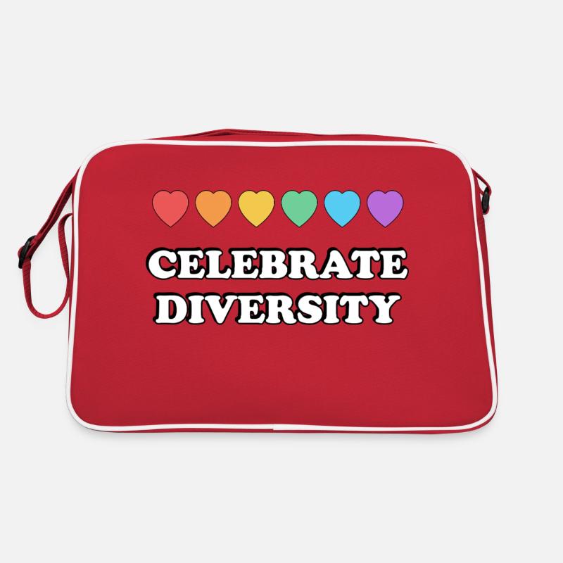 Celebrate Diversity Rainbow Hearts Retro Bag