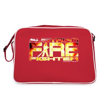 austrian firefighter Logo - Retro Tasche - Rot/Weiß - Hinten