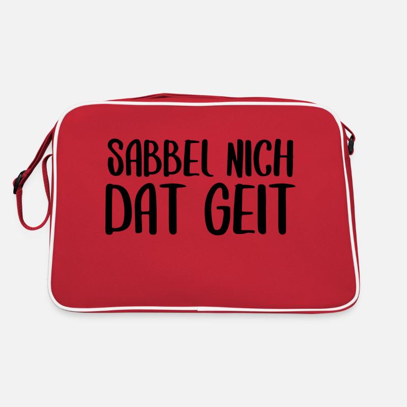 Sabbel nich dat geit Plattdeutsch Dialekt - Retro Tasche - Rot/Weiß