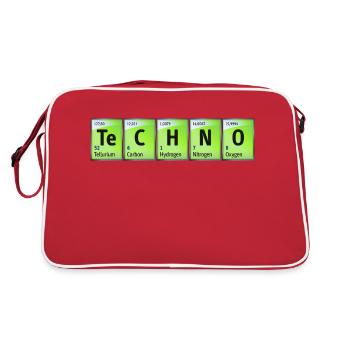 Periodic table Carbon Nitrogen Oxygen TeCHNO green - Retro Bag - red/white - Back