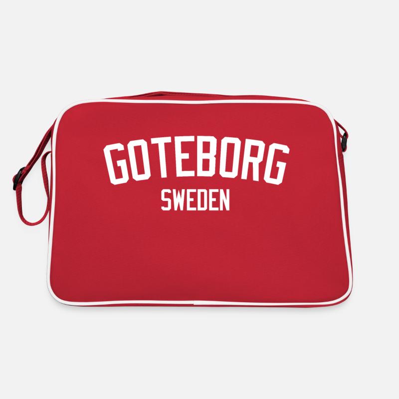 Göteborg Suède - Sac Retro - rouge/blanc