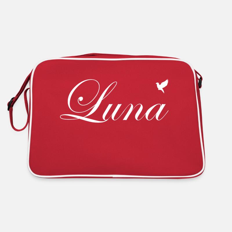 Luna schöner Name White - Retro Tasche - Rot/Weiß