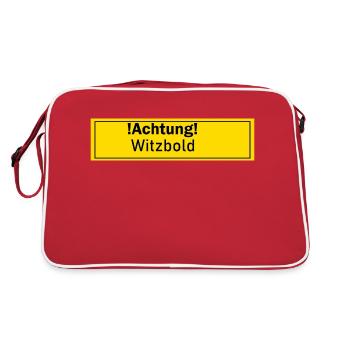 Witzbold witzig Mann Witzig Geschenk Geschenkidee - Retro Tasche - Rot/Weiß - Hinten