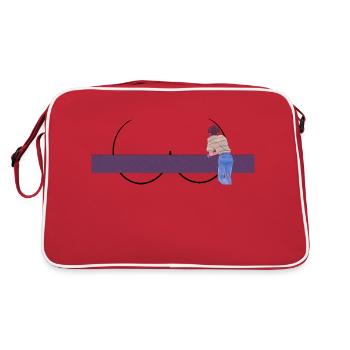 schauen - Retro Tasche - Rot/Weiß - Hinten