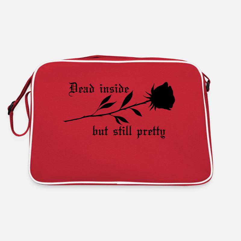 Dead Inside Rose - Retro Tasche - Rot/Weiß