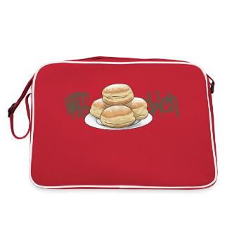 Pâte à levure // beignets // illustration - Sac Retro - rouge/blanc - Dos