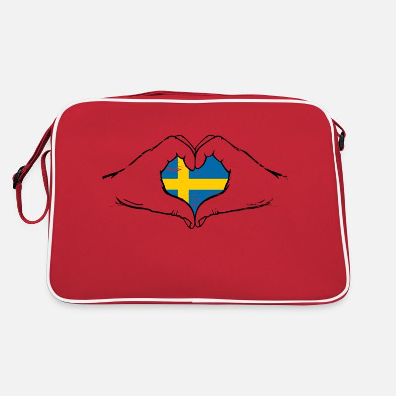 Drapeau de la Suède coeur utilisé Sac Retro
