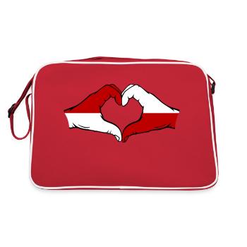 Drapeau de Monaco Pologne main coeur - Sac Retro - rouge/blanc - Dos