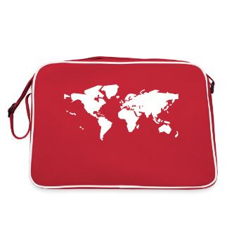 carte mondiale blanche - Sac Retro - rouge/blanc - Dos