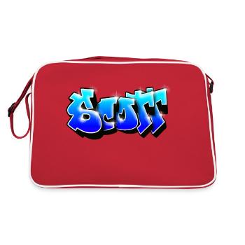 SCOTT graffiti name - Retro Bag - red/white - Back