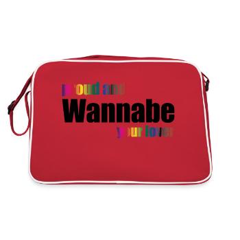 proud and wannabe your lover - Retro Tasche - Rot/Weiß - Hinten