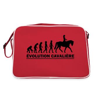 evolution cavalière / humour femme cheval - Sac Retro - rouge/blanc - Dos