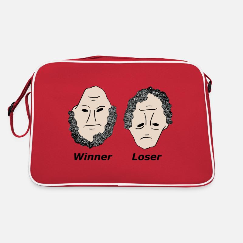 Winner Loser black - Retro Tasche - Rot/Weiß