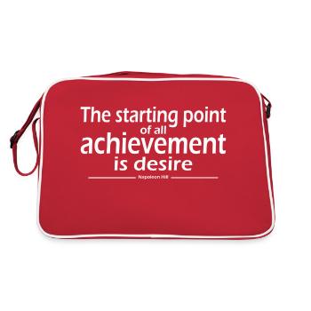The starting point of all achievement is desire - Retro Bag - red/white - Back