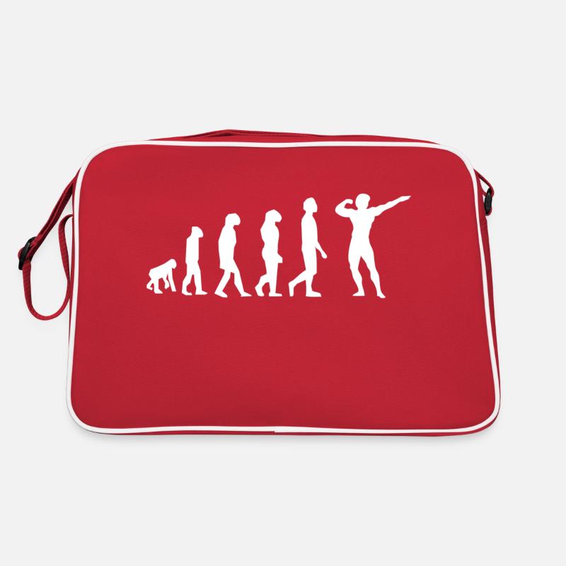 Bodybuilding Evolution - Retro Tasche - Rot/Weiß