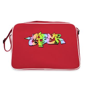 graffiti street art spray couleurs cool artiste urbain - Sac Retro - rouge/blanc - Dos