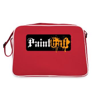 Logo de paintball, polices anciennes avec éclaboussures de peinture - Sac Retro - rouge/blanc - Dos