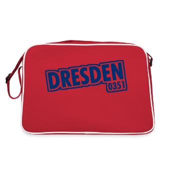 Dresden - 0351 - Area Code - Saxony - Retro Bag - red/white - Back