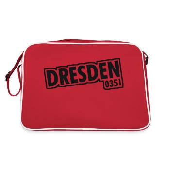 Dresden - 0351 - Area Code - Saxony - Retro Bag - red/white - Back