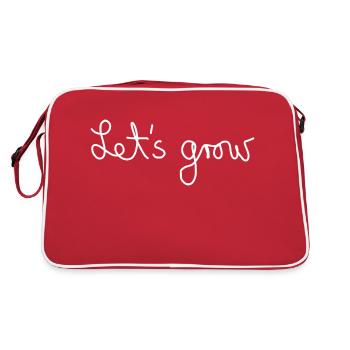 Let's grow - Retro Tasche - Rot/Weiß - Hinten